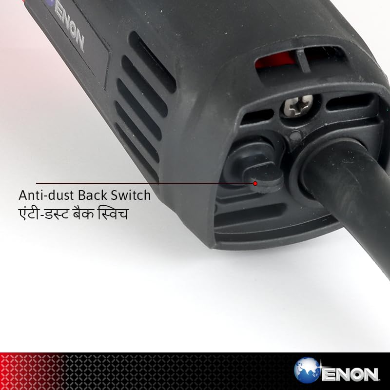ENON Corded Electric Angle Grinder 900W 12500 RPM with 3 cutting wheel and 1 Grinder Wheel 100m for Grinding, Polishing & Cutting with 3 for Home & DIY Use, Back Switch (XE-4001H)