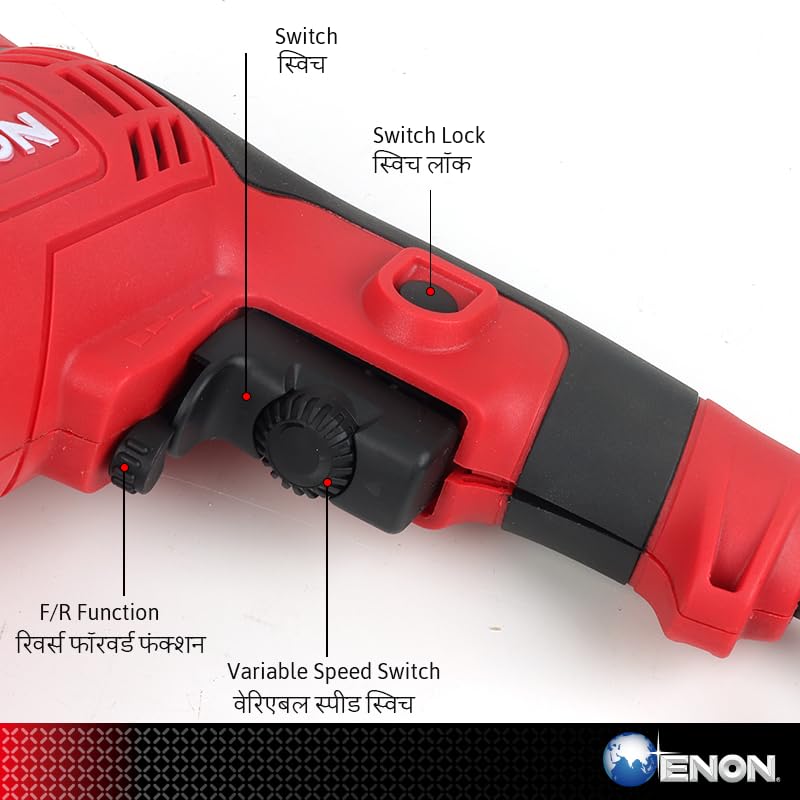 ENON 710W Impact Drill Machine Tool Kit, 86 Pcs Kit Set,13mm Chuck, Strong Drill Bit Kit, Reversible & Variable Speed, Screwdriver Machine, Corded Hammer Drill, Drill Machine Kit Heavy Duty (XE-1301)