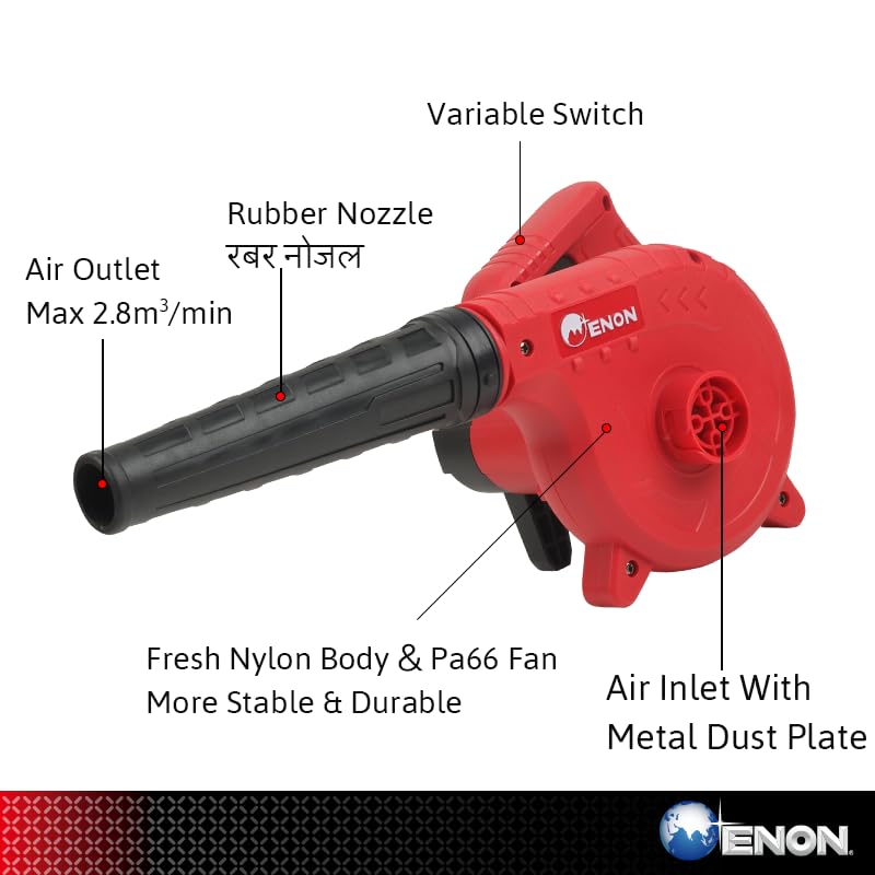 ENON 650W Electric Air Blower for Cleaning Dust, 19500RPM Speed, 220V | Furniture, Cars, Windows, Electronics, Kitchen Appliances, PCs, AC Units, Perfect for Home and Outdoor Air Cleaning (XE-6501)