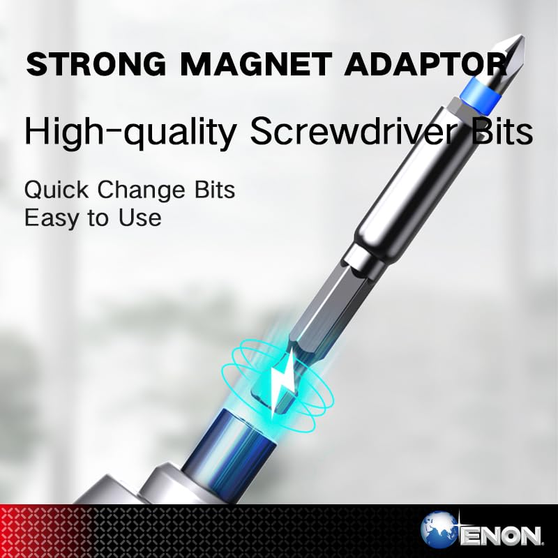Enon Cordless Mini Screwdriver Set With Reverse/Forward Function With Rechargeable Battery Comes With 24 Pcs Bits - 6 Months Warranty (Xe-Mini0460) - Black