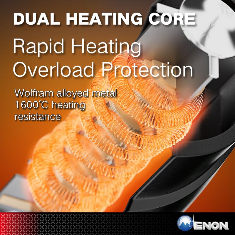 ENON Heat gun Machine 2000W 220V, Dual Temperature, Hot Air Gun for Shrink Wrapping Packing, Stripping Paint, Thawing Frozen Water Pipes (XE-2001)