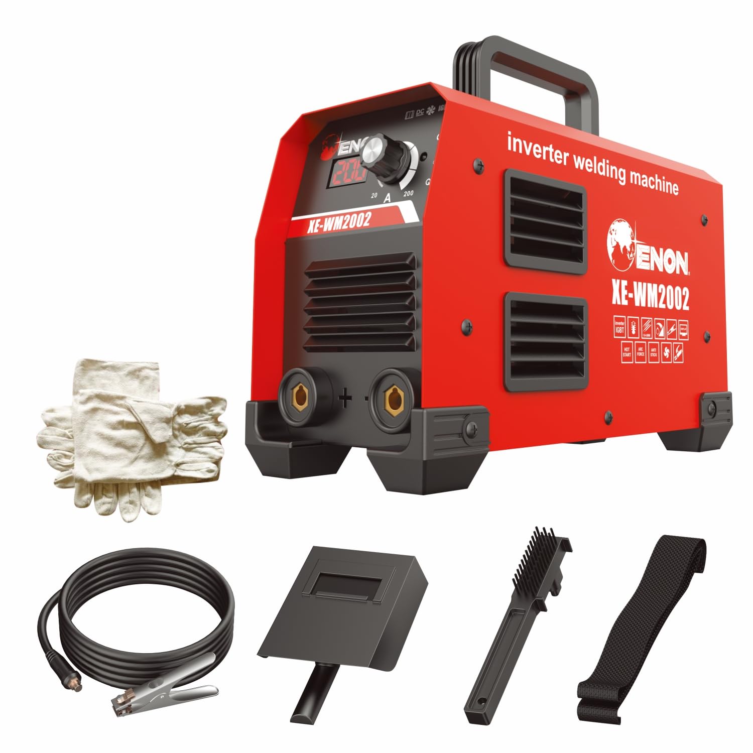 ENON Inverter ARC Welding Machine 20-200A (Advanced IGBT) 9500W, Hot Start, Anti-Stick, Portable (XE-WM2002)