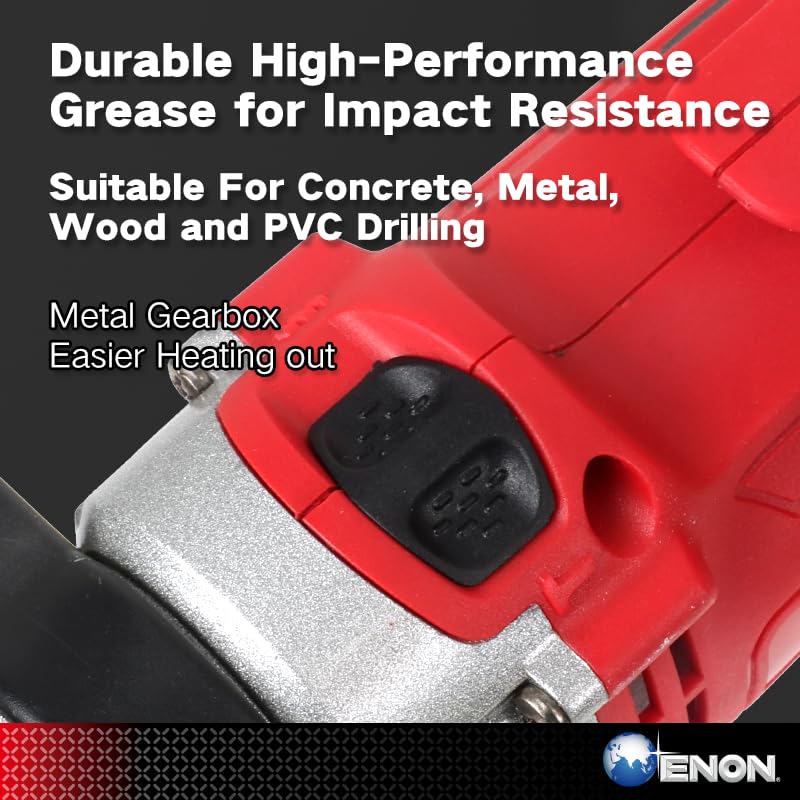 ENON 710W Impact Drill Machine Tool Kit, 86 Pcs Kit Set,13mm Chuck, Strong Drill Bit Kit, Reversible & Variable Speed, Screwdriver Machine, Corded Hammer Drill, Drill Machine Kit Heavy Duty (XE-1301)