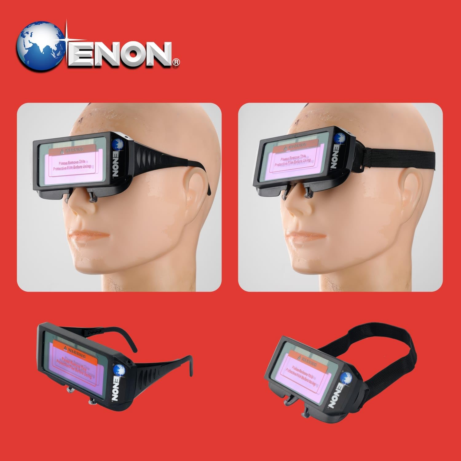 ENON Welding Protection Glass, Auto Darkening Eye Protection Welding Goggles, UV Protection Welding Safety Glasses, Comfortable Anti Glare Protective Glasses (AW-1001)