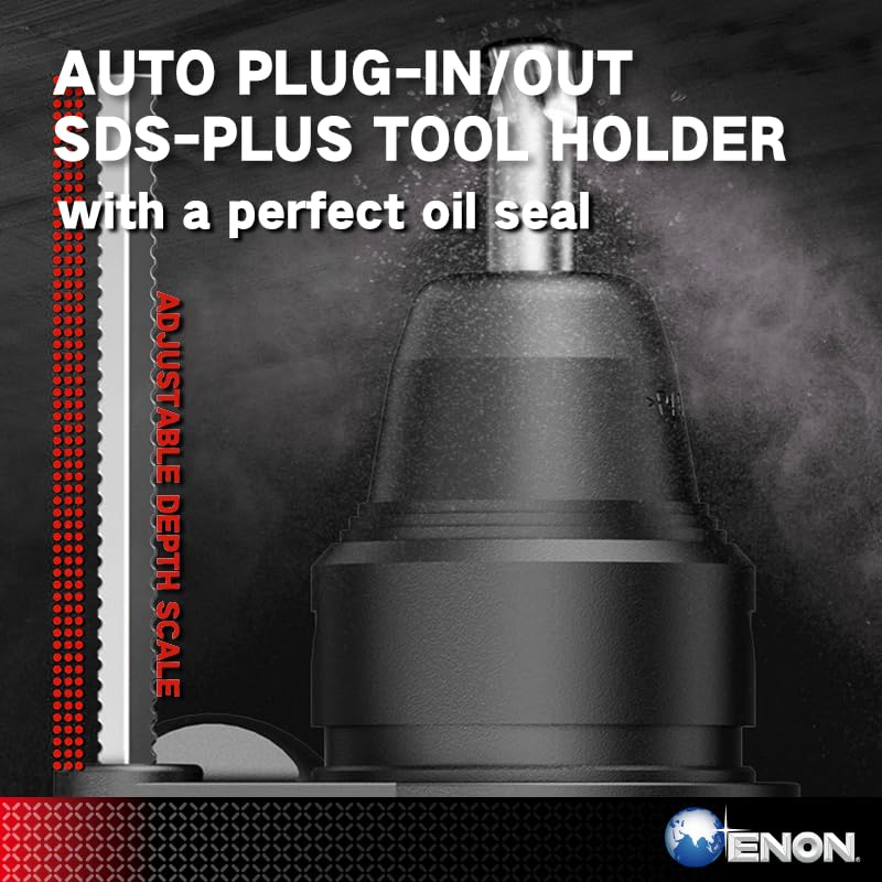 ENON 30mm Hammer Drill Machine 1000W, Reversible & Variable Speed Hammer Drill with Three Functions, 1300 RPM, Drill Chuck Adaptor, Heavy Duty (XE-2301)