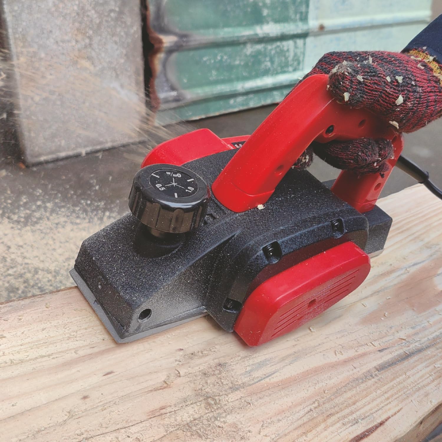 ENON 600W Electric Wood Planer Machine, 82mm Width, 16000RPM, for Carpentry, Interior Designing & Construction Application for Home, DIY & Professional Use, Woodworking Tool (XE-8201)