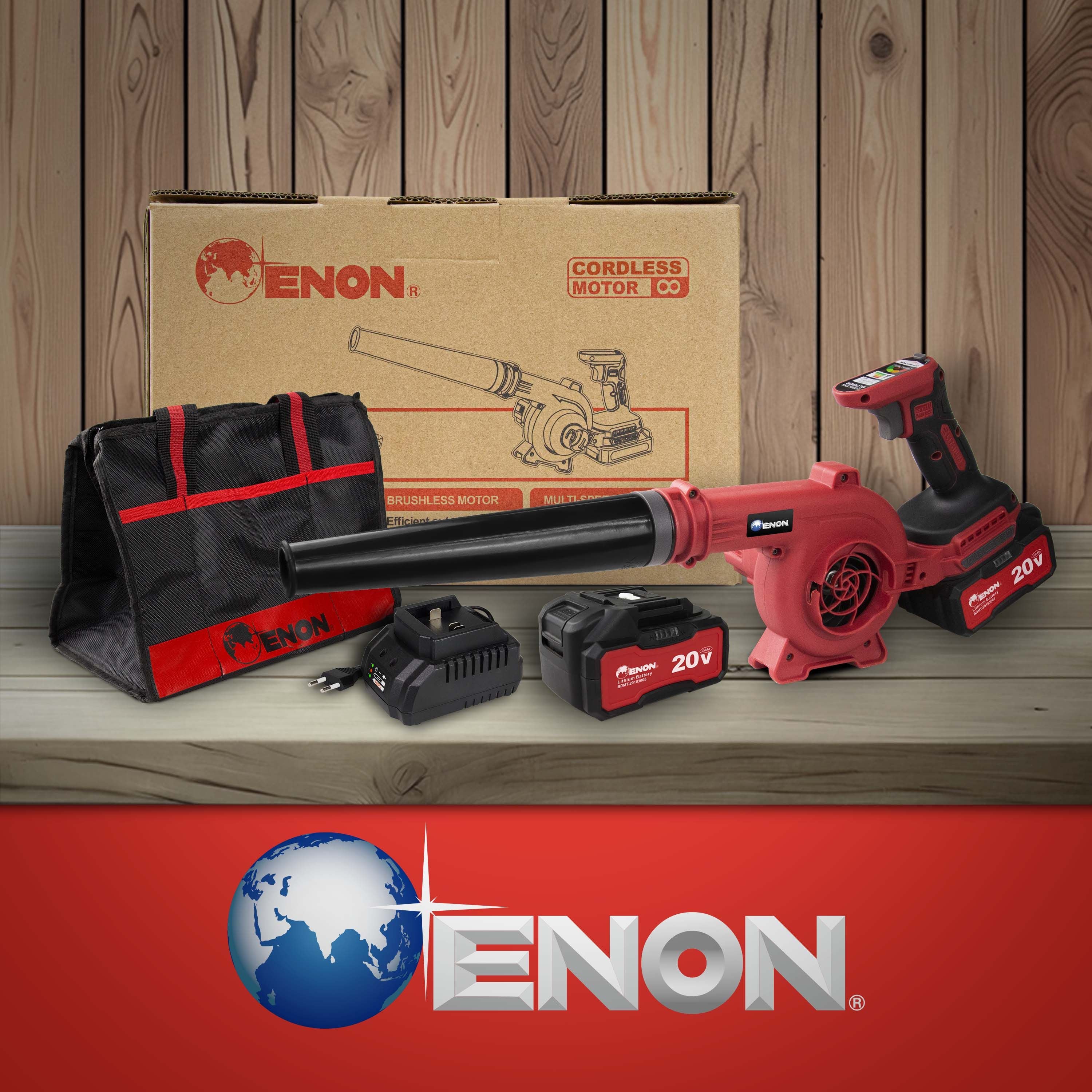ENON 20V Cordless 2-in-1 Air Blower & Vacuum - Portable, Variable Speed for Garden, Car & Home Cleaning (XE-CD6502)